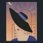 Art Deco 1930s Woman in Hat with Chrysler Building Faux Canvas Print<br><div class="desc">This 1930s style print of a woman in front of New York's Chrysler Building is perfect for a bedroom or living room.</div>