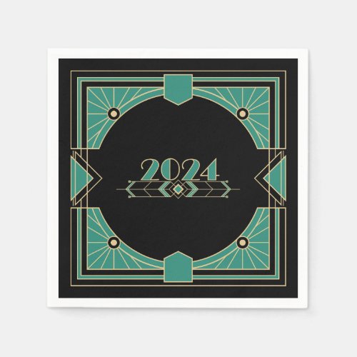 Art Deco 2024 New Year Napkins