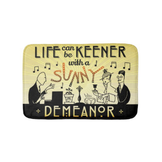 Art Deco 20s Retro Sunny Demeanor Inspirational Bathroom Mat
