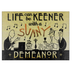 Art Deco 20s Retro Sunny Demeanor Inspirational Cutting Board