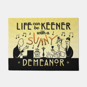 Art Deco 20s Retro Sunny Demeanor Inspirational Doormat