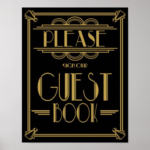 Art Deco 20s style guest book print