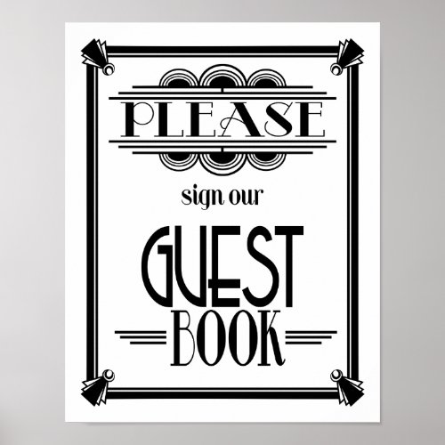 Art Deco 20s style guest book print