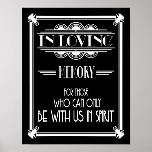 Art Deco 20s style IN LOVING MEMORY Poster