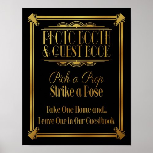 Art Deco 20s style Photo booth  guestbook