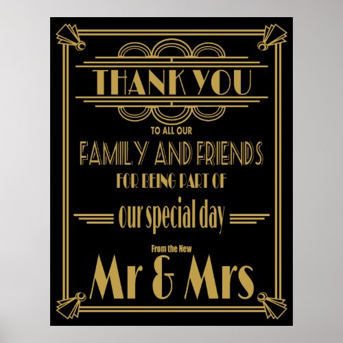 Art Deco 20s style wedding poster