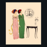 Art Deco 2 Paul Poiret Dresses by Paul Iribe Poster<br><div class="desc">This is a digitally enhanced print of a vintage 1908 Paul Iribe Art Deco fashion illustration of two Paul Poiret dresses. You can customize the background color.</div>
