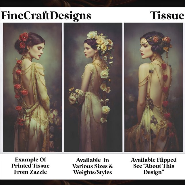 Art Deco 3 Elegant Women Panel FA3L Decoupage Tissue Paper (Creator Uploaded)