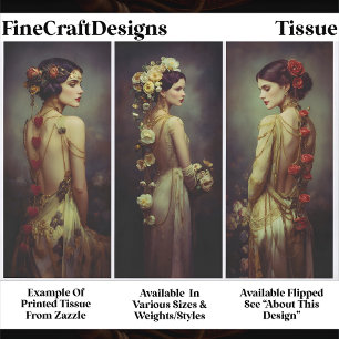 Art Deco 3 Elegant Women Panel FA3R Decoupage Tissue Paper