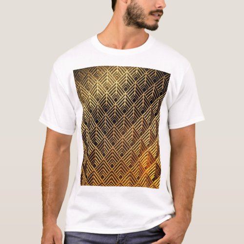 Art Deco 3D Fashion Background T_Shirt