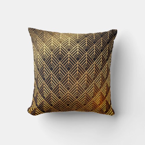 Art Deco 3D Fashion Background Throw Pillow