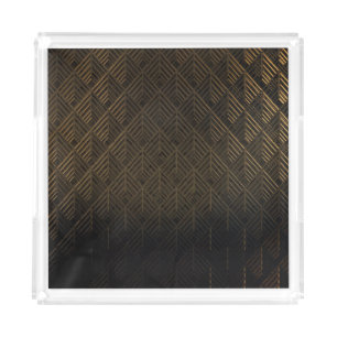 Art Deco 3D Illustration Background Acrylic Tray