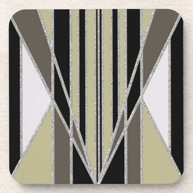 Art Deco Abstract Design Beverage Coaster (Front)