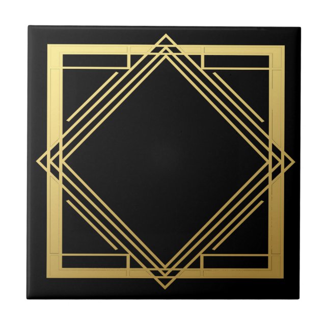 Art Deco Abstract Design Ceramic Tile (Front)