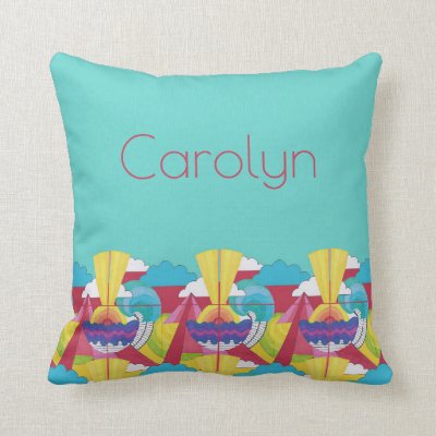 Art Deco abstract design, your name Throw Pillow