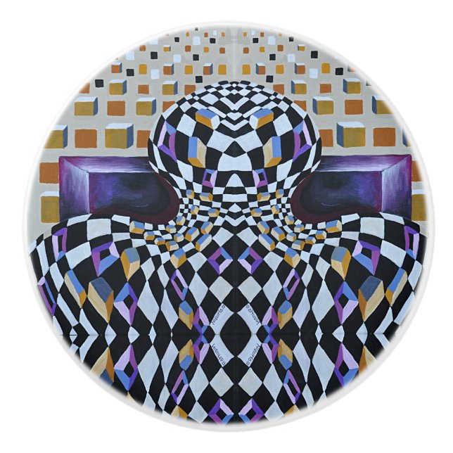 Art Deco - Abstract Diffusion Ceramic Knob (Front)