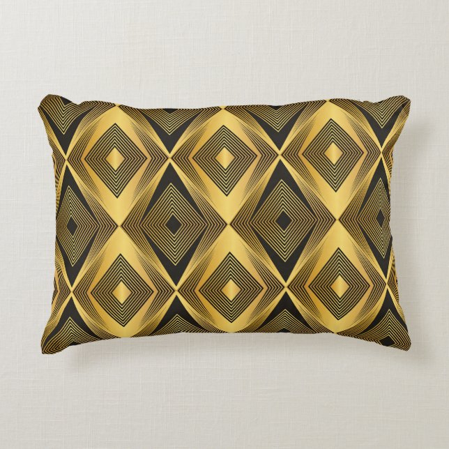 Art Deco: Abstract Geometric Background Accent Pillow (Front)