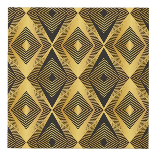 Art Deco: Abstract Geometric Background Faux Canvas Print (Front)