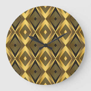 Art Deco: Abstract Geometric Background Large Clock