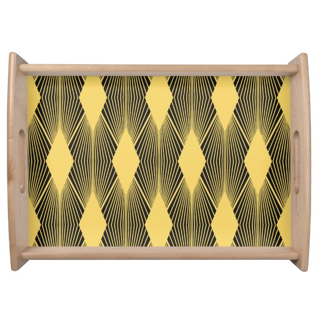 Art Deco Abstract Geometric Background Serving Tray (Front)
