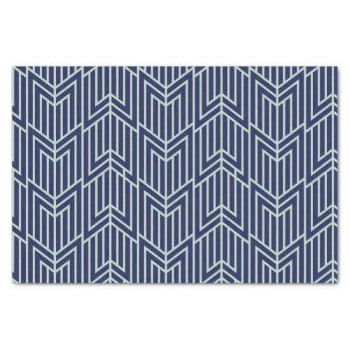 Art Deco Abstract Geometric Pattern Blue Tissue Paper
