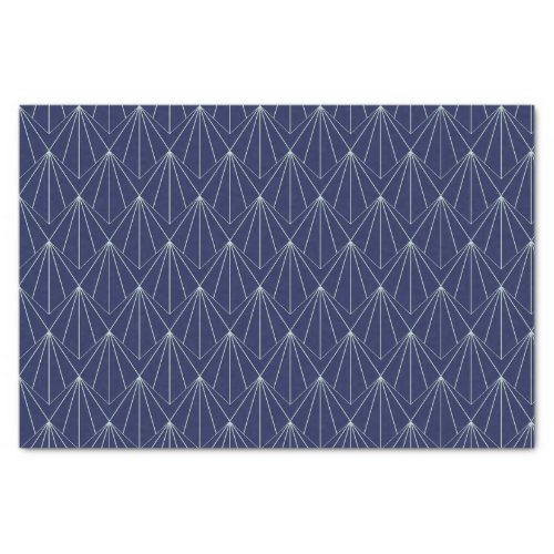 Art Deco Abstract Geometric Pattern Dark Blue Tissue Paper