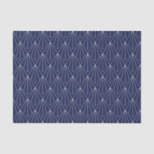 Art Deco Abstract Geometric Pattern Dark Blue Tissue Paper