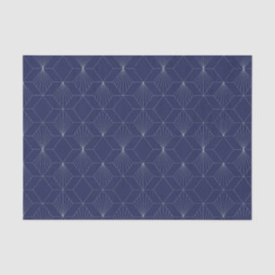 Art Deco Abstract Geometric Pattern Dark Blue Tissue Paper