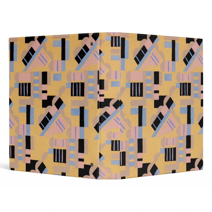 Art Deco Abstract Geometric Shapes Binder