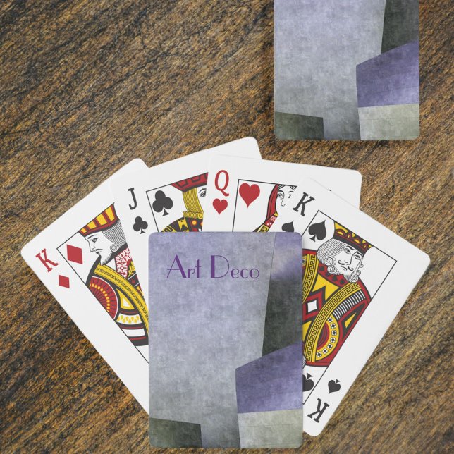 Art Deco Abstract Purple and Green Customizable Poker Cards (Creator Uploaded)