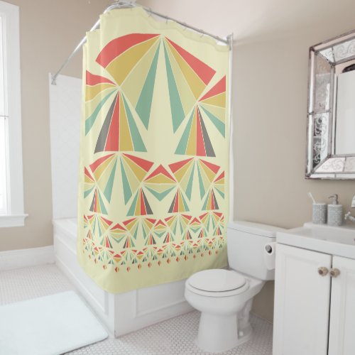 Art Deco Abstract Vintage Pyramids Shower Curtain