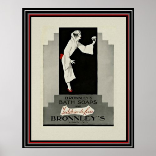 Art Deco Ad Bronnleys Soap 16 x 20 Poster