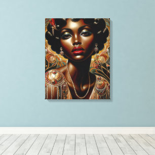 Art Deco African American Portrait Canvas Print