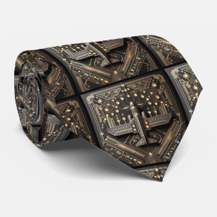 Art Deco Airplane Art Deco Circuit Board  Neck Tie