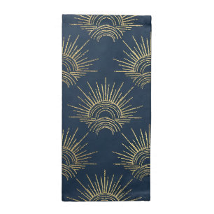 Art Deco Alabere Midnight Blue Crown Arc Cloth Napkin