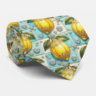 Art Deco Amalfi Lemon Mediterranean DIamonds Neck Tie