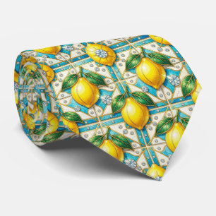 Art Deco Amalfi Lemon Mediterranean DIamonds Neck Tie
