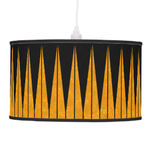 Art Deco Amber Stained Glass Design Ceiling Lamp