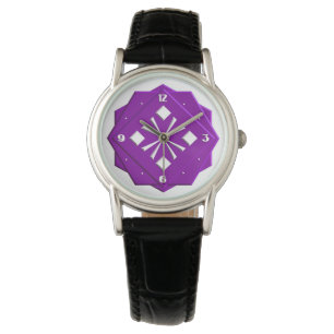 Art Deco amethyst purple geometric pattern Watch