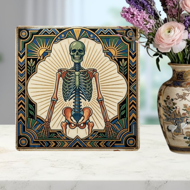 Art Deco Anatomical Human Skeleton Bones Ceramic Tile (Creator Uploaded)