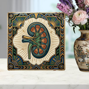 Art Deco Anatomical Kidney Nephrology Ceramic Tile