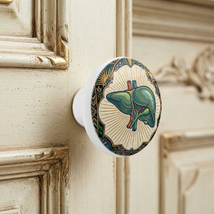 Art Deco Anatomical Liver Ceramic Knob