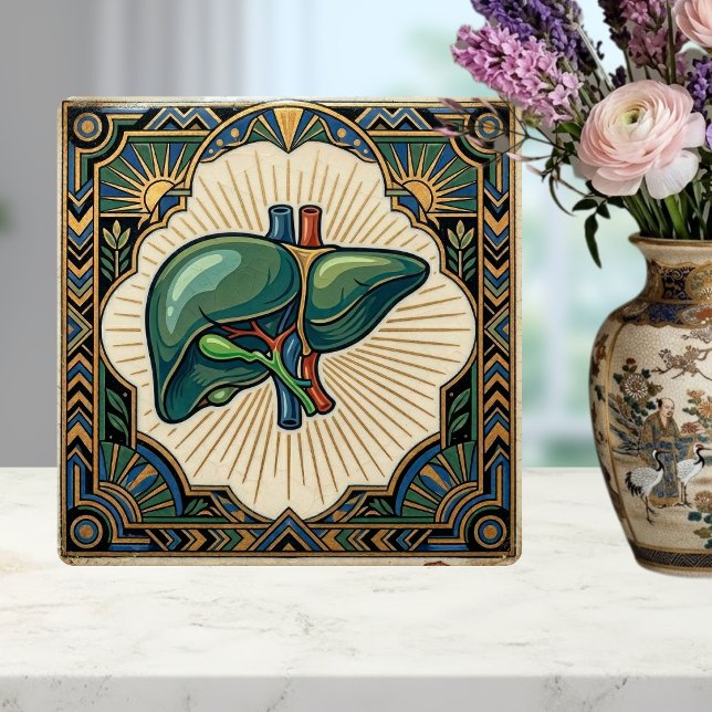 Art Deco Anatomical Liver Ceramic Tile (Creator Uploaded)