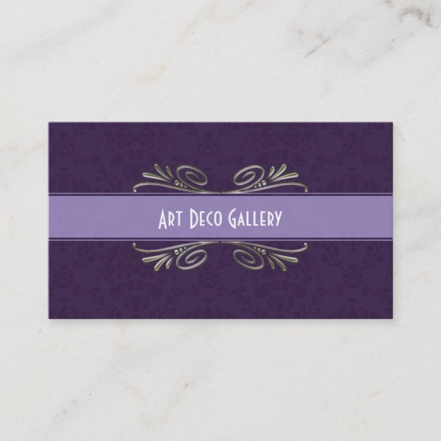 Art Deco and damask business cards (Front)