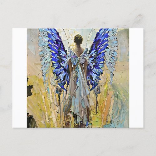 art deco angel postcard