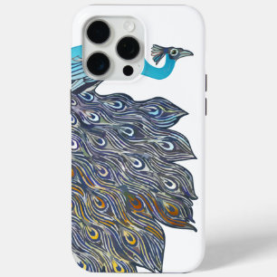 Art Deco Aqua Peacock Any Color  iPhone 15 Pro Max Case