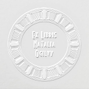 Art Deco Arch Segment Ex Libris Embosser