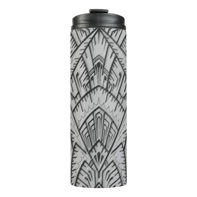 Art Deco Architectural Geometric Thermal Tumbler (Front)