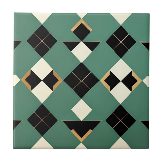 Art Deco Argyle Ceramic Tile (Front)