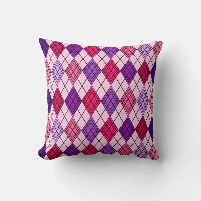 Art Deco Argyle  Throw Pillow (Front)